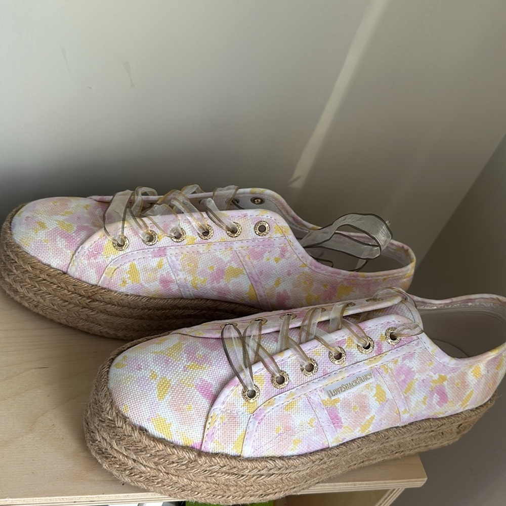 Superga x Loveshackfancy Espadrille Platform Sneaker 2790 Perky Peach no box - Picture 6 of 13